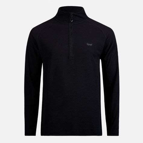 Poleron Hombre Jacaranda Nano-F 1/4 Zip Negro Lippi-0