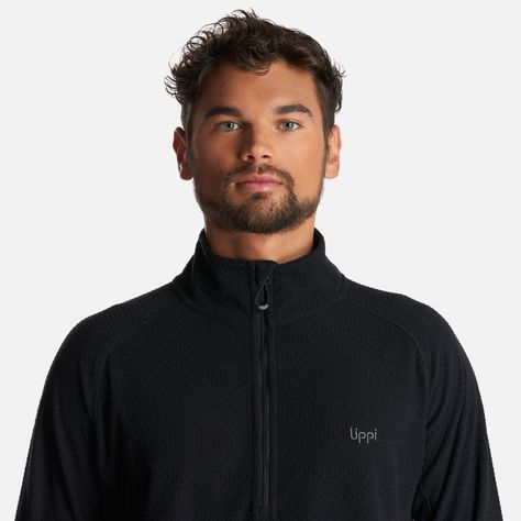 Poleron Hombre Jacaranda Nano-F 1/4 Zip Negro Lippi-4