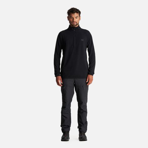 Poleron Hombre Jacaranda Nano-F 1/4 Zip Negro Lippi-5