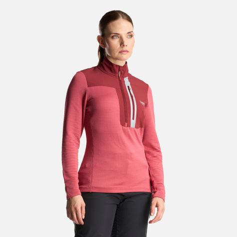 Poleron Mujer Karova Nano F 1/4 Zip Rosa Oscuro Lippi-2