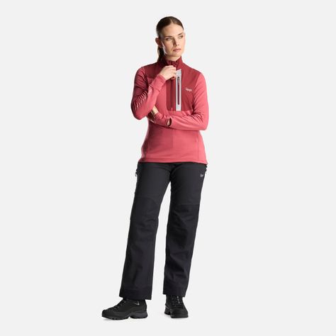 Poleron Mujer Karova Nano F 1/4 Zip Rosa Oscuro Lippi-7