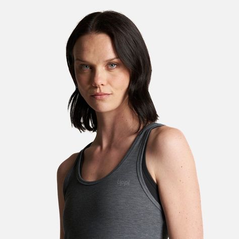 Polera Mujer Summit UV-Stop Tank Gris Medio Lippi V23-4