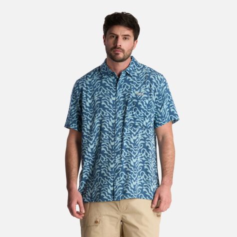 Camisa Hombre SeaSide Short Sleeve Shirt Print Azul Lippi-0