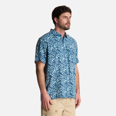 Camisa Hombre SeaSide Short Sleeve Shirt Print Azul Lippi-1
