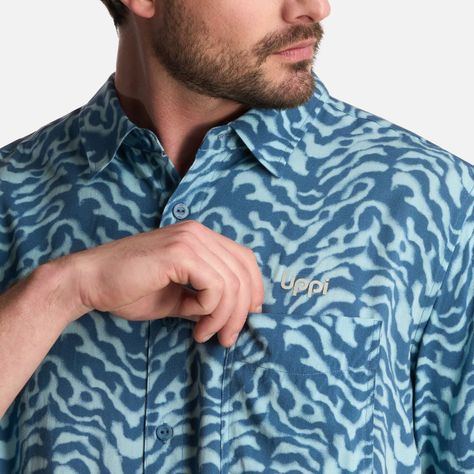 Camisa Hombre SeaSide Short Sleeve Shirt Print Azul Lippi-3