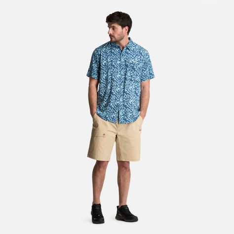 Camisa Hombre SeaSide Short Sleeve Shirt Print Azul Lippi-4