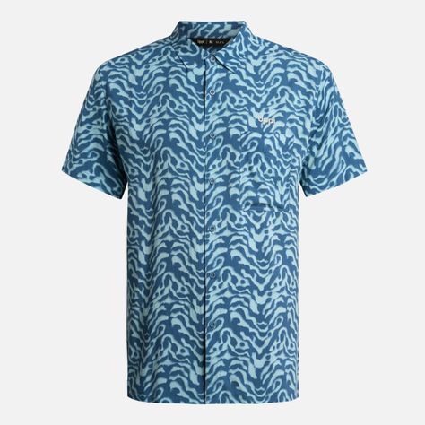 Camisa Hombre SeaSide Short Sleeve Shirt Print Azul Lippi-5