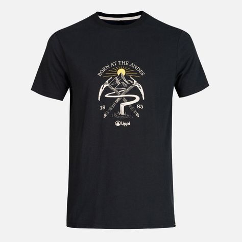 Polera Hombre Classic Piolet T-Shirt Negro Lippi-0