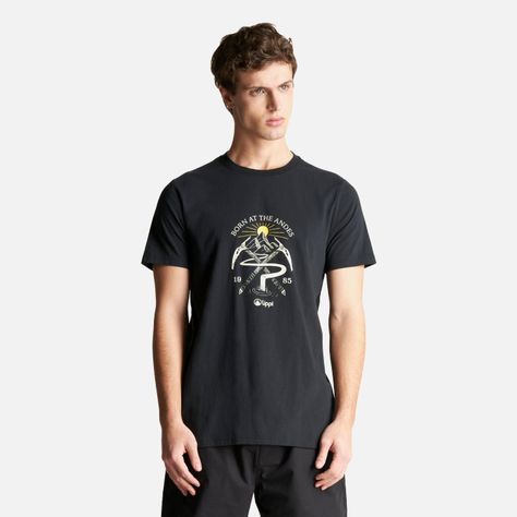Polera Hombre Classic Piolet T-Shirt Negro Lippi-1