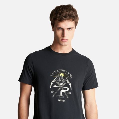 Polera Hombre Classic Piolet T-Shirt Negro Lippi-5