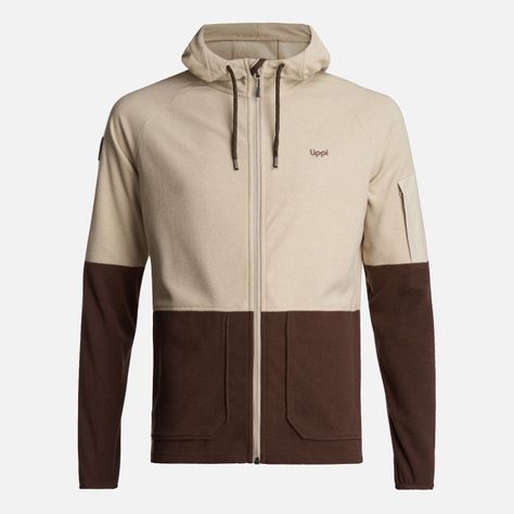 Poleron Hombre Stripes Nano-F Full Zip Hoody Crema Lippi V24-0