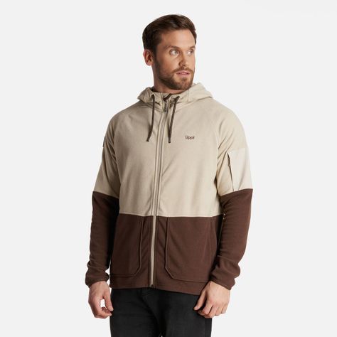 Poleron Hombre Stripes Nano-F Full Zip Hoody Crema Lippi V24-2