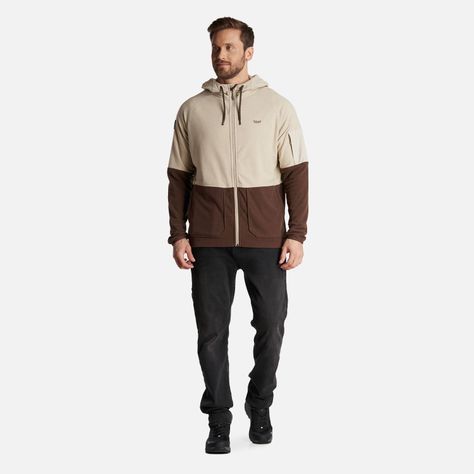 Poleron Hombre Stripes Nano-F Full Zip Hoody Crema Lippi V24-7