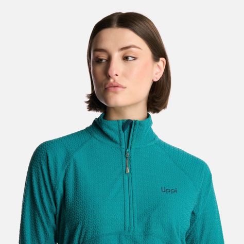 Polerón Mujer Jacaranda Nano-F 14 Zip Turquesa Lippi-3