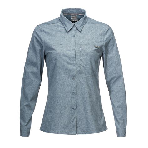 Camisa Mujer Rosselot Long Sleeve Q-Dry Shirt Azul Grisaceo Lippi-0