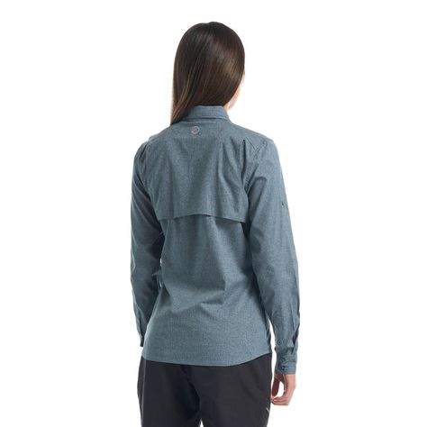Camisa Mujer Rosselot Long Sleeve Q-Dry Shirt Azul Grisaceo Lippi-4