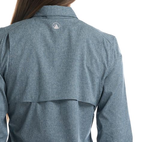 Camisa Mujer Rosselot Long Sleeve Q-Dry Shirt Azul Grisaceo Lippi-6