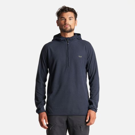 Poleron Hombre Jacaranda Nano-F 1/4 Zip Hoody Azul Marino Lippi-1