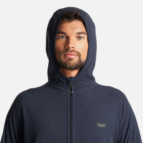 Poleron Hombre Jacaranda Nano-F 1/4 Zip Hoody Azul Marino Lippi-4