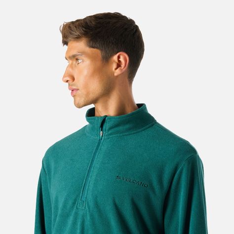 Polerón Hombre Cool Down 1/4 Zip Fleece Petroleo Vulcano-4
