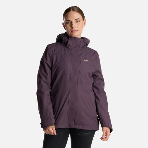 Chaqueta Mujer Tres Cruces Fusion-3 Hoody Jacket Morado Oscuro Lippi-1