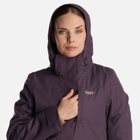 Chaqueta Mujer Tres Cruces Fusion-3 Hoody Jacket Morado Oscuro Lippi-7