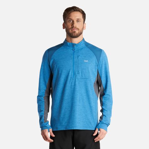 Poleron Hombre Egger 1/4 Zip Melange Azul Lippi V24-1