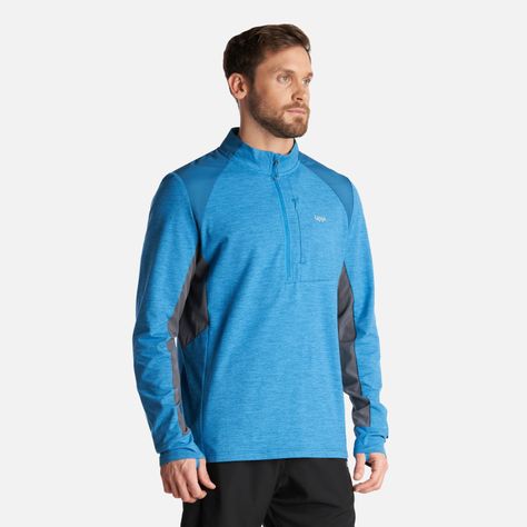 Poleron Hombre Egger 1/4 Zip Melange Azul Lippi V24-2