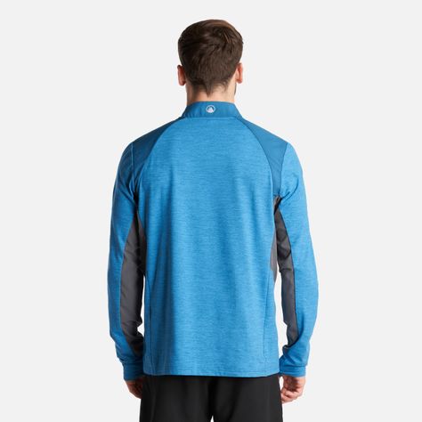 Poleron Hombre Egger 1/4 Zip Melange Azul Lippi V24-3