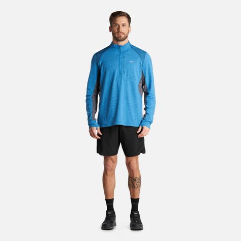 Poleron Hombre Egger 1/4 Zip Melange Azul Lippi V24-4