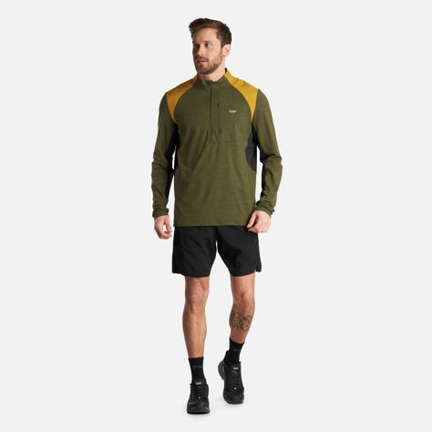 Poleron Hombre Egger 1/4 Zip Melange Verde Lippi V24-6