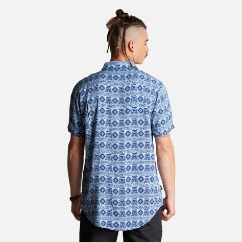 Camisa Hombre Aflora Full Print Azul Grisaceo Haka Honu-3