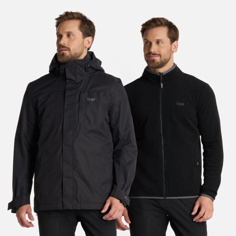 Chaqueta Hombre Tres Cruces Fusion-3 Hoody Negro Lippi I25-0