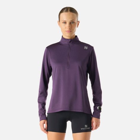 Polerón Mujer Built To Move 1/4 Zip Morado Oscuro Vulcano-0