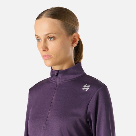 Polerón Mujer Built To Move 1/4 Zip Morado Oscuro Vulcano-5