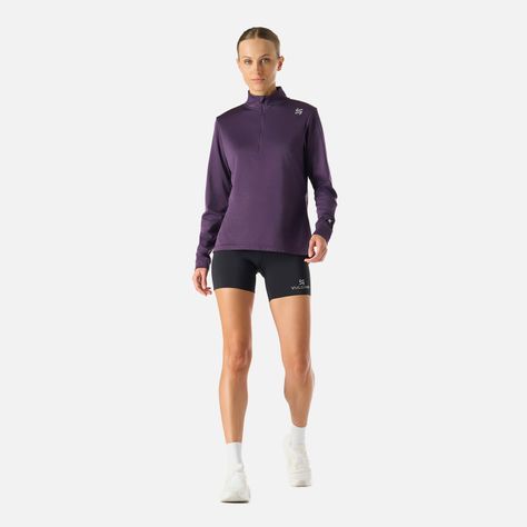 Polerón Mujer Built To Move 1/4 Zip Morado Oscuro Vulcano-8