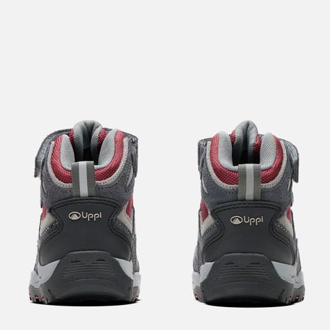 Botín Niño Puelo CS HI Velcro Gris Rojo Lippi-4