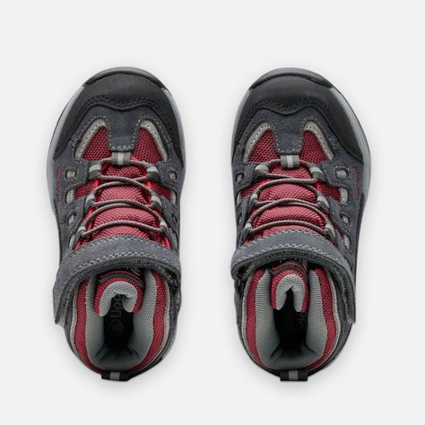 Botín Niño Puelo CS HI Velcro Gris Rojo Lippi-5