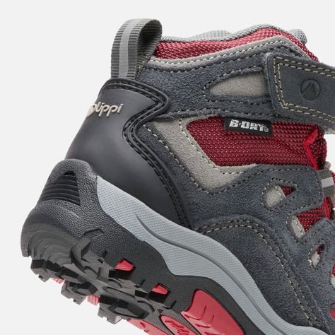 Botín Niño Puelo CS HI Velcro Gris Rojo Lippi-7