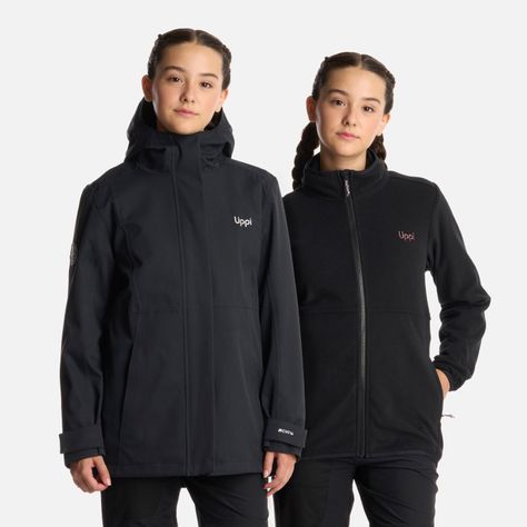 Chaqueta Teen Girl Lake Fusion 3 B-Dry Hoody Negro Lippi I25-0