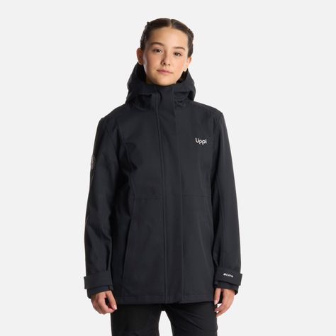 Chaqueta Teen Girl Lake Fusion 3 B-Dry Hoody Negro Lippi I25-1