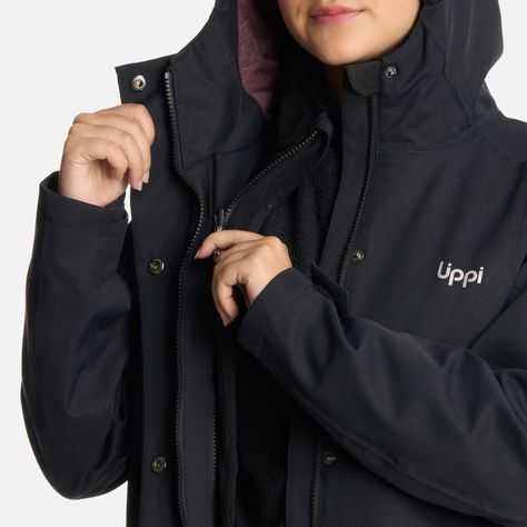 Chaqueta Teen Girl Lake Fusion 3 B-Dry Hoody Negro Lippi I25-8