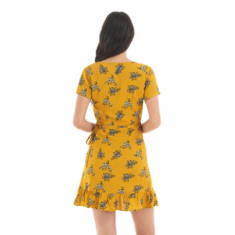 Vestido Mujer Aflora Mostaza print Haka Honu-5