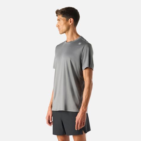 Polera Hombre Tempo Advanced T-Shirt Gris Medio Vulcano-1
