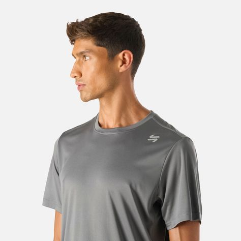 Polera Hombre Tempo Advanced T-Shirt Gris Medio Vulcano-4