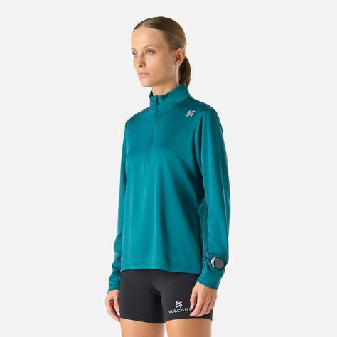 Polerón Mujer Built To Move 1/4 Zip Petroleo Vulcano-1