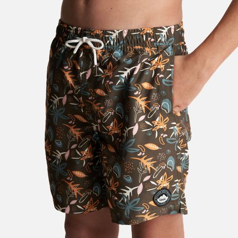 Traje de Baño Teen Boy Aqua Swimwear Print Oliva Oscuro Lippi-3