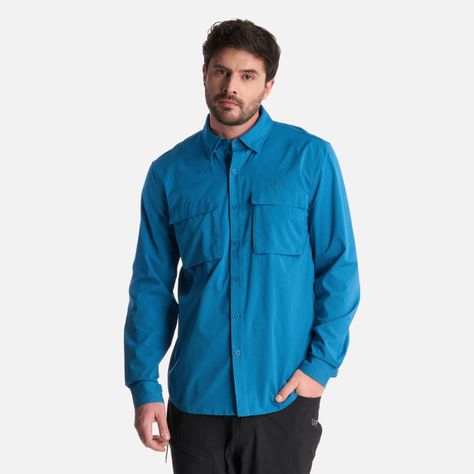 Camisa Hombre Rosselot Long Sleeve Q-Dry Azul Lippi V25-0