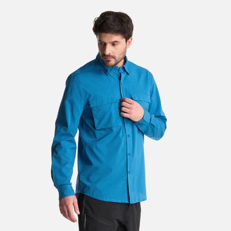 Camisa Hombre Rosselot Long Sleeve Q-Dry Azul Lippi V25-1