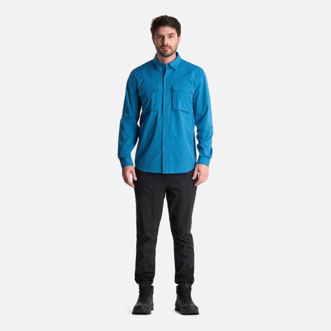 Camisa Hombre Rosselot Long Sleeve Q-Dry Azul Lippi V25-5